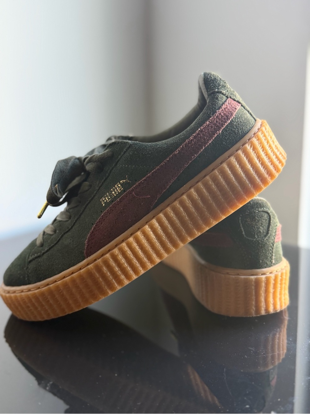 Puma x Rihanna Fenty Suede Creeper Green Bordeaux Gum w/ original dust bag